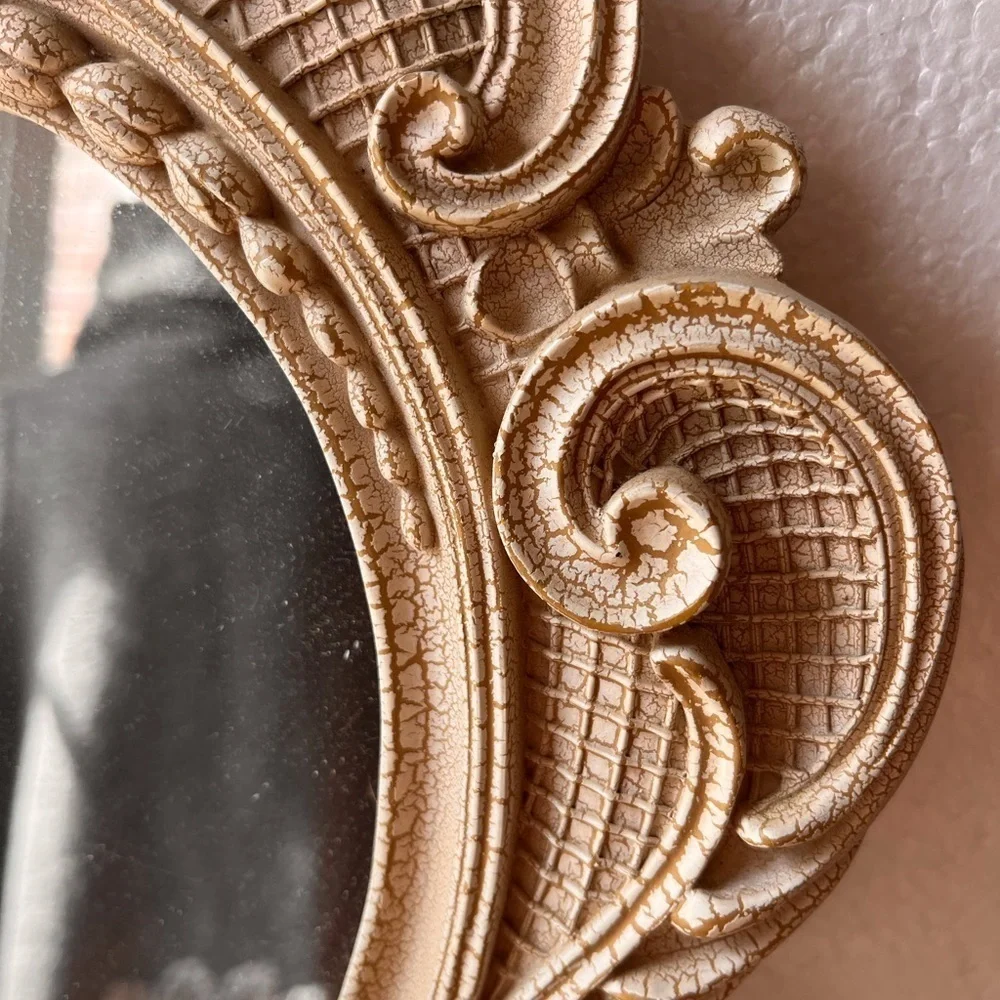 Vintage French Rococo style Oval Mirror wall mirror
